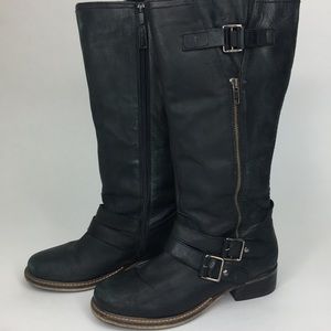 Seychelles Tall Black Boot with Buckles Size 9